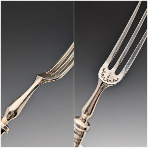 Late 19th Century British Antique Mother-of-Pearl Handle Tea Cutlery (5 Pairs) by Christopher Johnson