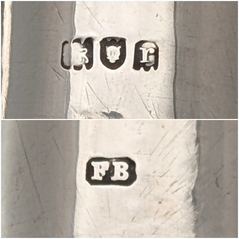 1912年 英国アンティーク ブラウンシャフト 純銀製プレーン曲がりハンドル ステッキ 杖 92cm