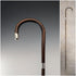 1919 British Antique Brown Shaft, Curved Handle, Pure Silver Decorated Lightweight Walking Stick, 91cm