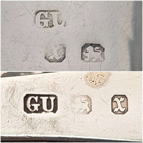 1897 年英國古董純銀城堡漆眼鏡盒,喬治尤金