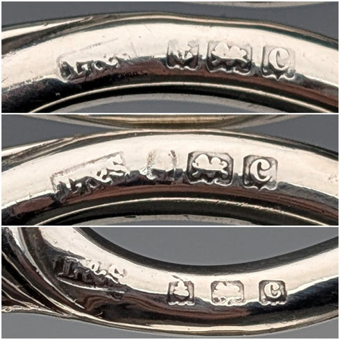 1902年 アンティーク 純銀製ハンドル裁縫ハサミ 3点セット Levi&Salaman