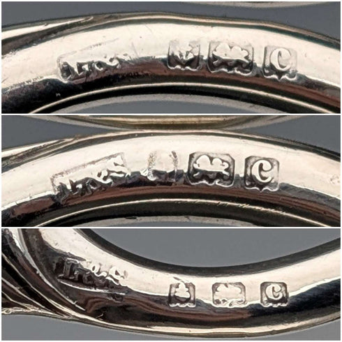 1902 Antique Sterling Silver Handle Sewing Scissors 3-Piece Set Levi&Salaman
