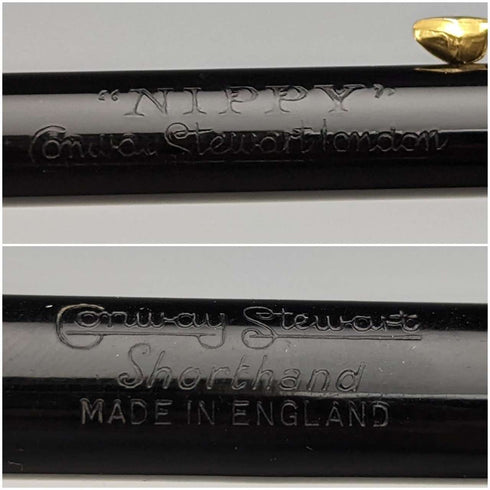 British Vintage Conway Stewart Fountain Pen Pencil Set Black Boxed