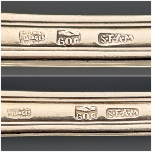 1900 French antique silver plate cutlery set, 11 pairs, SFAM