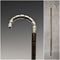 Around 1910 British antique thin cane pure silver bent handle 86cm