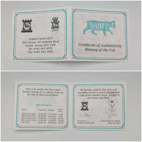 British Isle of Man Silver Crown Coin "The History of Cats: Bastet" by PobjoyMint, with Case and Instructions