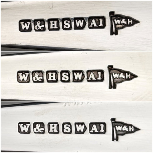 1950年頃 英国ヴィンテージ シルバープレート製 サービングカトラリーセット ケース入 WALKER&HALL