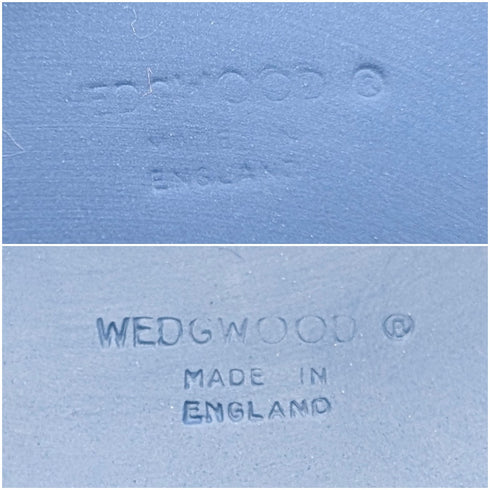 1977年 英国ウェッジウッド エリザベス女王ジュビリー 蓋付き小物入れペア ロイヤルブルー