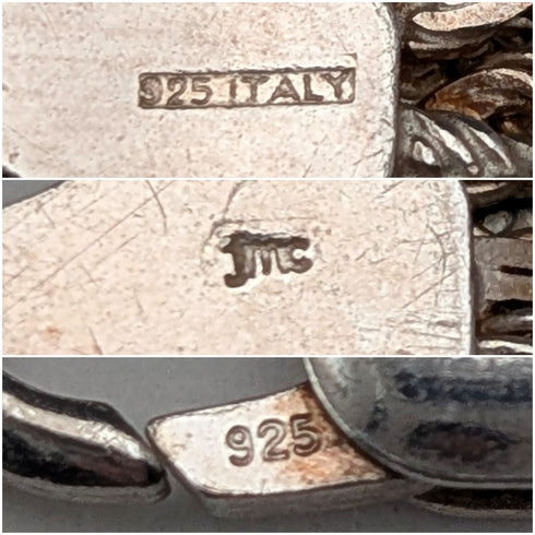 ヴィンテージ 純銀製 ヘリンボーンロープチェーンネックレス 42cm 25g