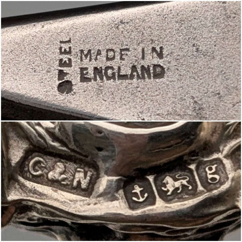 1906年 英国アンティーク 純銀ハンドル シューホーン 靴べら Crisford&Norris
