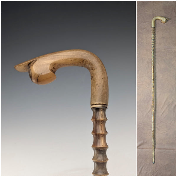 英国ヴィンテージ ホーンシャフト ホーンハンドル ステッキ 杖 94cm