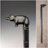 Vintage Thick Black Shaft Rhino Carved Handle Walking Stick 83cm
