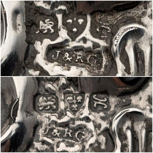 1908年 英国アンティーク 純銀装飾ハンドル 洋服ブラシペア J&R Griffin