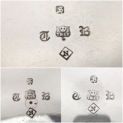 1863年 英国アンティーク シルバープレート製 ティーセット 3点セット Thomas Bradbury