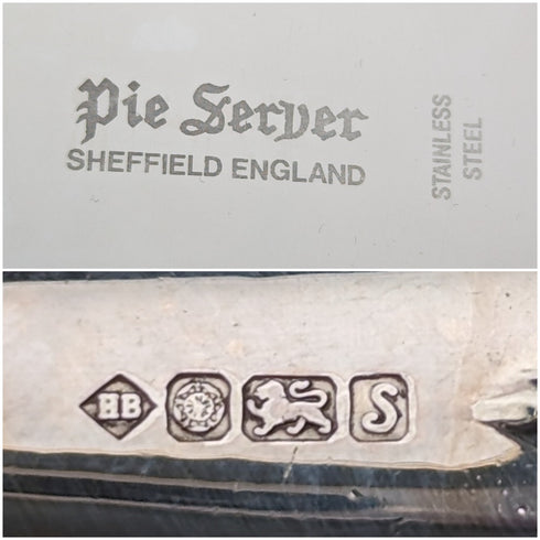 1992 British Vintage Sterling Silver Handle Cake Slicer Boxed Harrison Brothers