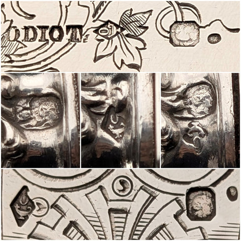 Late 19th Century French Antique Solid Sterling Silver Cutlery Set, 6 Pairs, Total 833g, Odiot