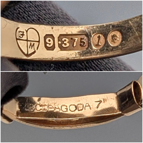 1966年 英国ヴィンテージ K9ゴールド シグネットリング 3.3g(14-16号) 指輪 Fred Manshaw Ltd