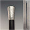 1920 British antique gentleman's walking stick, pure silver engraving, round handle, black shaft, 91.5cm