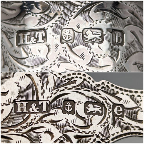 Circa 1900 British Antique Sterling Silver Spoon and Napkin Ring Set 36g in Case Hilliard and Tomason