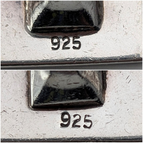 ヴィンテージ 純銀製 白蝶貝&オニキス ストライプデザイン カフリンクス カフスボタン