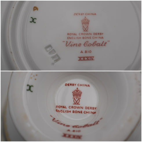 英国ヴィンテージ ロイヤルクラウンダービー 「ヴァイン・コバルト」 カップ&ソーサー②