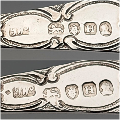 1803 British Georgian Antique Sterling Silver Berry Spoons Pair by Thomas Wallis II