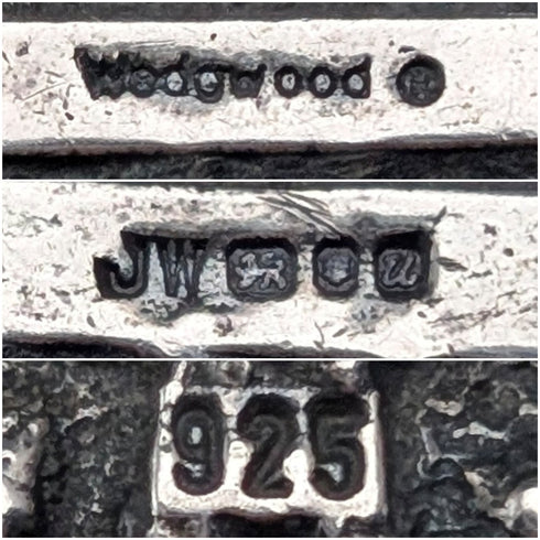 英国ヴィンテージ ウェッジウッド 純銀&ブラックジャスパー ペンダント 純銀製チェーン付