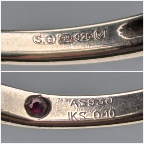 英國復古珠寶氧化鋯純銀戒指(9號)戒指