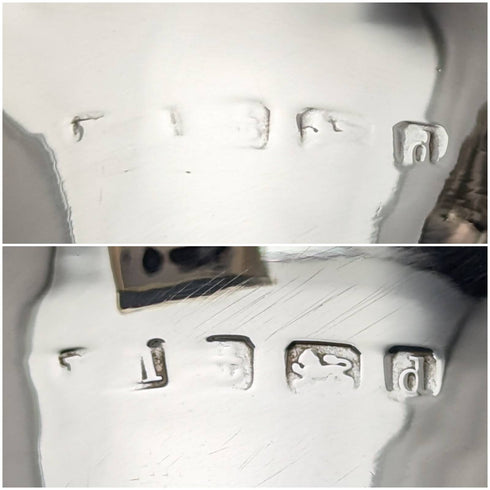 1903年 英国アンティーク 純銀製 花瓶ペア ピアス装飾 計214g インナーなし