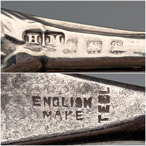 1905 British antique pure silver handled shoehorn by Henry Matthews