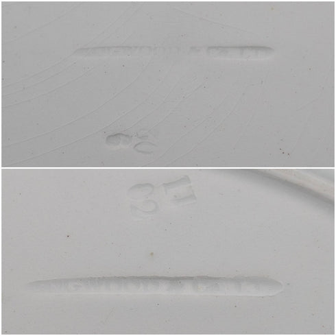 Pair of antique British Burlington pattern semi-porcelain lunch plates by Wedgwood & Co.