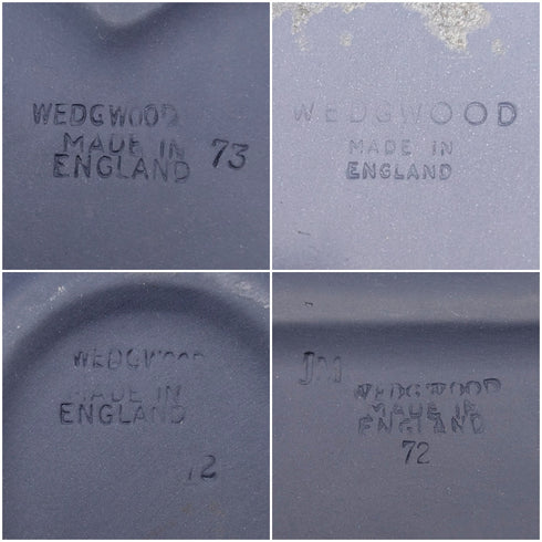 英国ヴィンテージ ウェッジウッド ジャスパーウェア製 トランプボックス4点セット ポートランドブルー