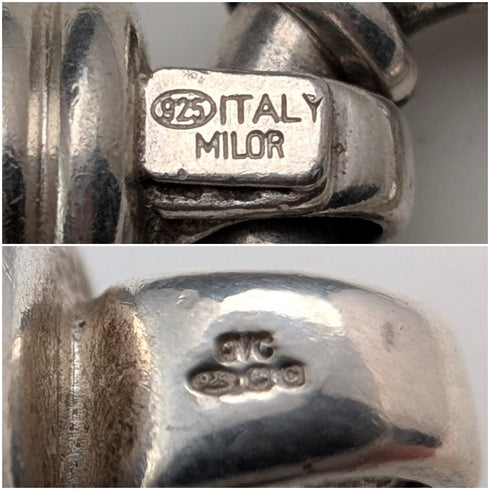 イタリアンヴィンテージ 純銀製 マルチツイストチェーン ブレスレット 28g MILOR