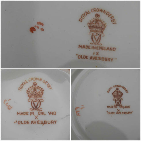 c. 1947 Vintage Royal Crown Derby "Old Aylesbury" Teacup Trio ②