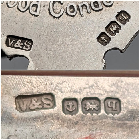 1915 British Antique Sterling Silver Perfect Attendance Award School Medal, Vaughton & Son