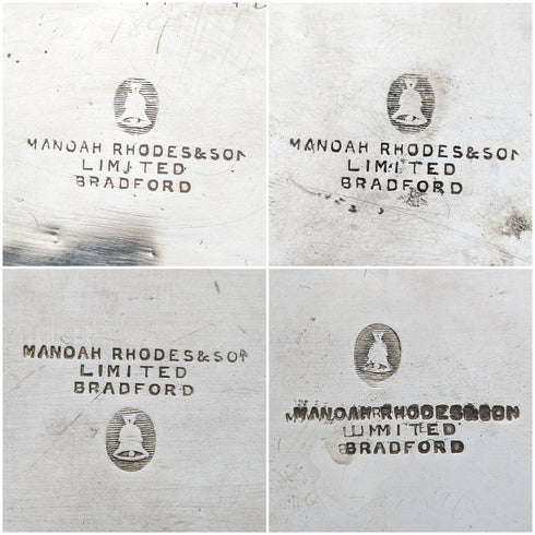 1910s British Antique Silver Plated Teapot Set of 4 Manoah Rhodes