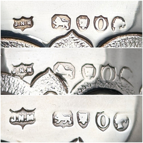 Circa 1889 British antique sterling silver bachelor tea set, total weight 471g, Mappin and Webb