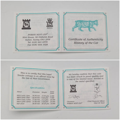 英国マン島 クラウン銀貨 「猫の歴史:ミアキス・ディニクティス 」PobjoyMint ケース・説明書付