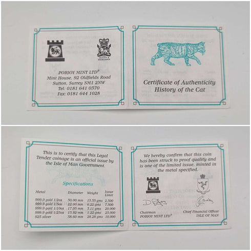 British Isle of Man Silver Crown Coin "History of Cats: Miacis dinichtis" PobjoyMint Case and Instructions Included