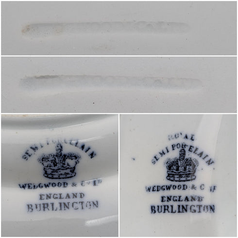 英国アンティーク バーリントンパターン 半磁器製 ディナープレートペア Wedgwood&Co.