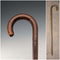 Antique British gentleman's brown shaft curved handle walking stick 78cm