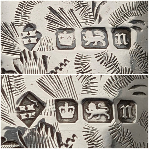 1905年 英国アンティーク 純銀製 ナプキンリング ペア 42g Martin&Hall ケース入