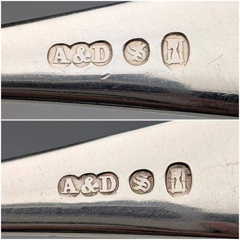 1900年頃 英国アンティーク シルバープレート製フィッシュカトラリー6ペア Allen&Darwin