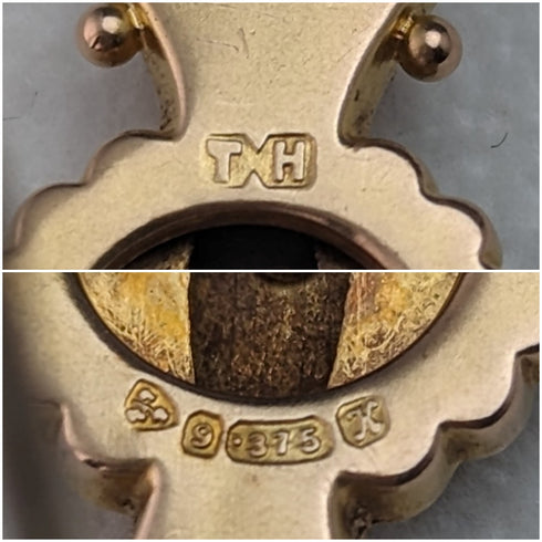 1910 年英國古董 9 克拉金別針胸針 Thomas Hale