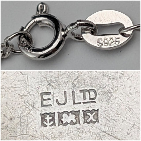 1972年英國復古純銀圓形小盒子吊飾搭配純銀項鍊,共11.5克,精美珠寶