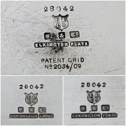 Circa 1921 British Antique Silver Plated Tea Set Elkington
