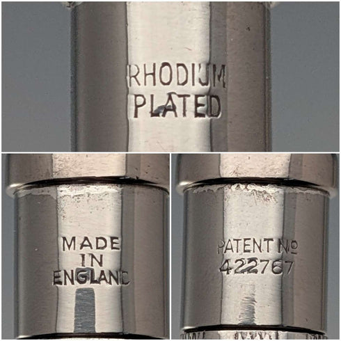 British Vintage Yard O' Red Rhodium Plated Push-On Mechanical Pencil with Paper Box and Instructions