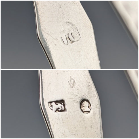 Late 18th century British antique sterling silver sugar tongs 26g James Crawford