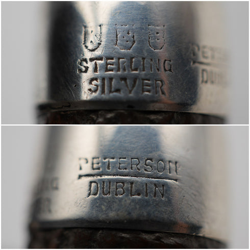 Vintage British Irish Peterson Smoking Pipe with Sterling Silver Band