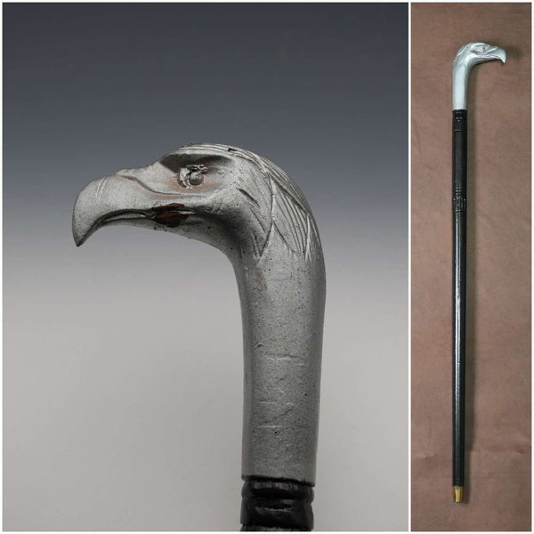 빈티지 블랙 샤프트 이글 헤드 핸들 지팡이 86cm